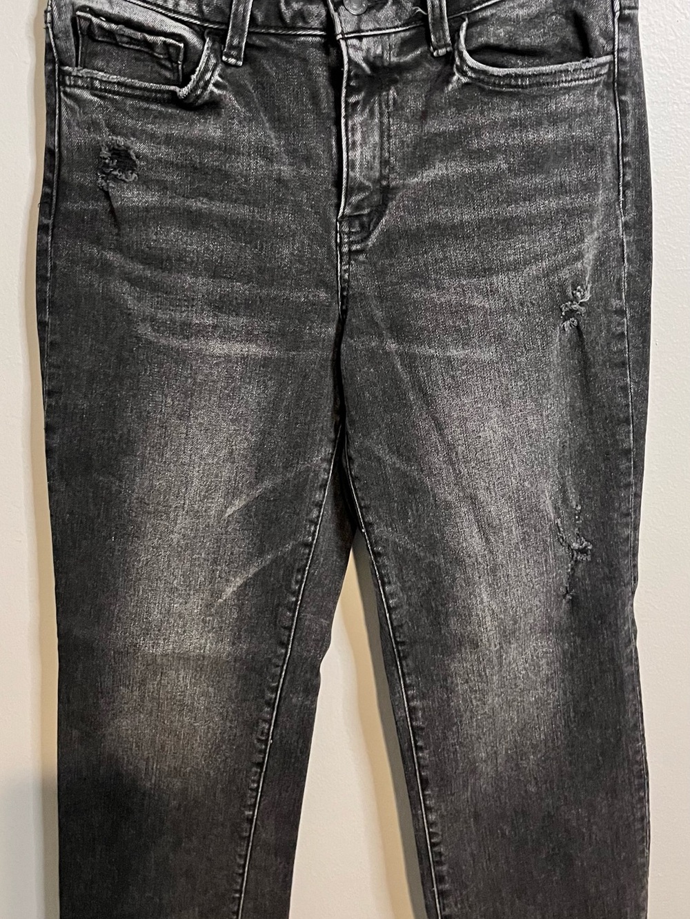 Flying Monkey Jeans Women Size 27 Black Distressed Straight Mid Rise